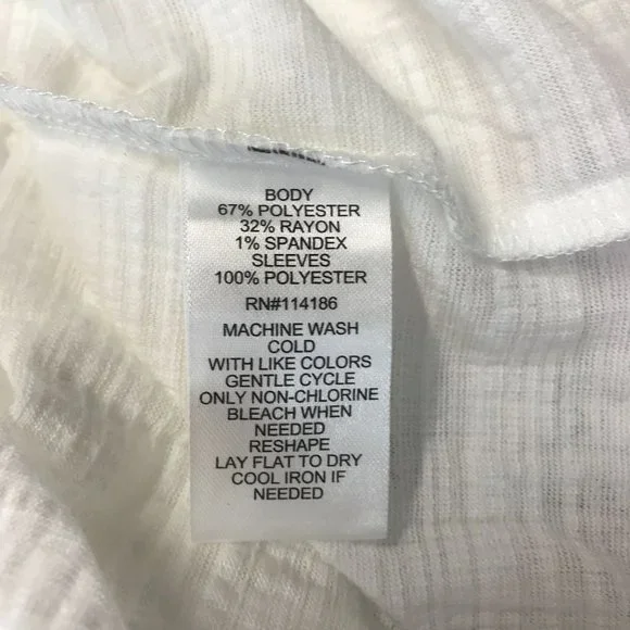 89th + Madison Womens White Eyelet Embroidered Short Sleeve Blouse Size M - Picture 7 of 8